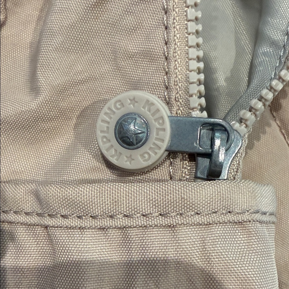Kipling Light Beige Backpack with Fun Keychain - Picture 6 of 9